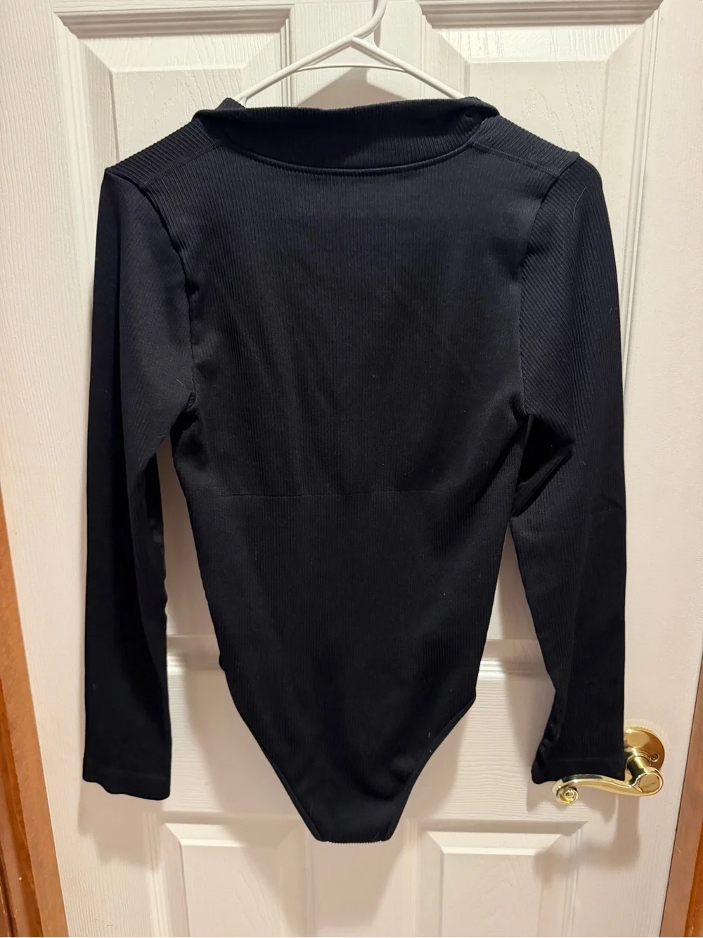 Black Long-Sleeve Zip-Front Kids One-Piece